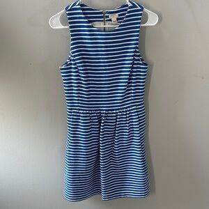 J. Crew Blue and White Striped Midi Dress